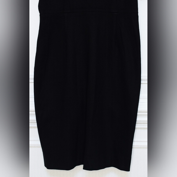 MM Lafleur Gayle Dress Textured Ponte Black Fitted Sheath Sz 8 Office Minimalist - Picture 7 of 11